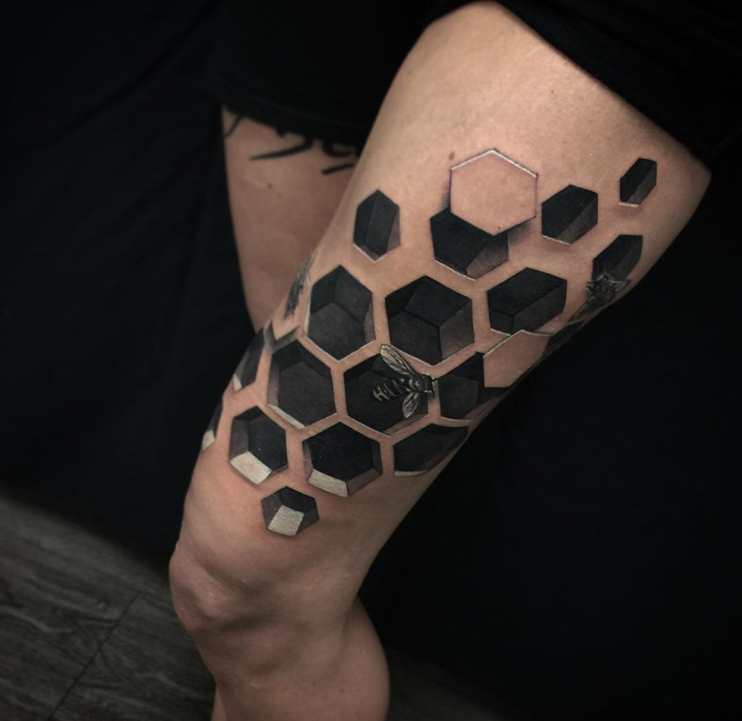 beehive comb tattoo neckTikTok Search