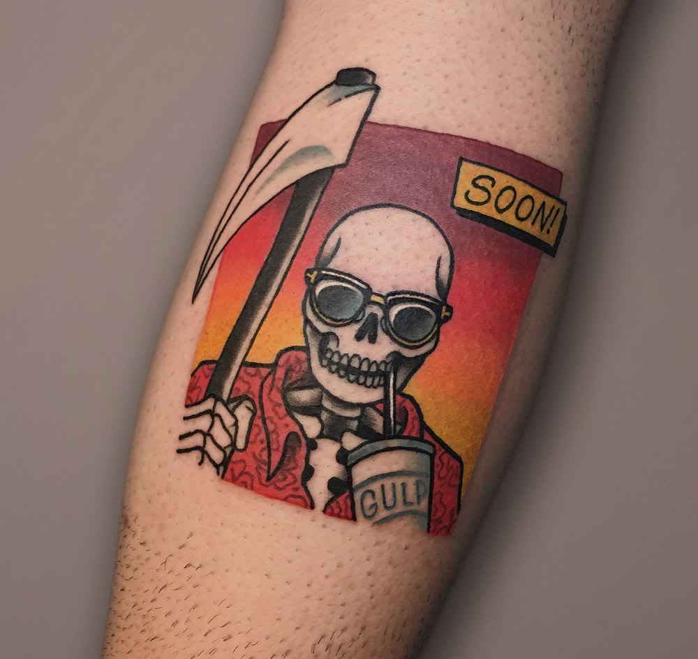 Tropical Grim Reaper Tattoo