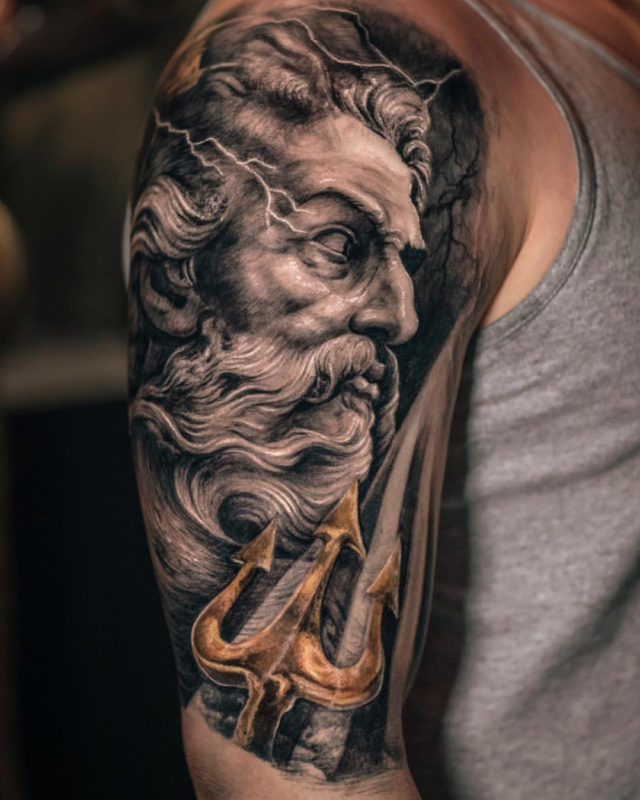 Neptune Portrait Tattoo