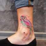 Owl Ankle Tattoo