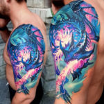 Dragon, Mens Shoulder Tattoo
