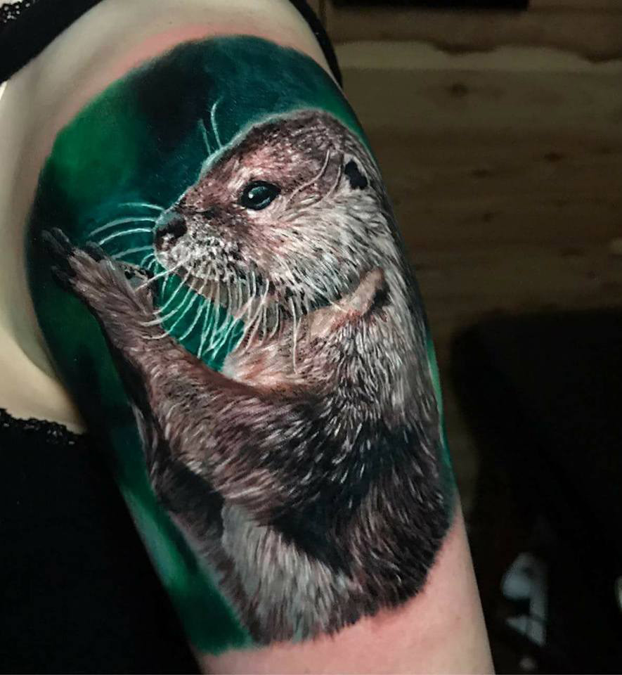 Realistic Otter Tattoo