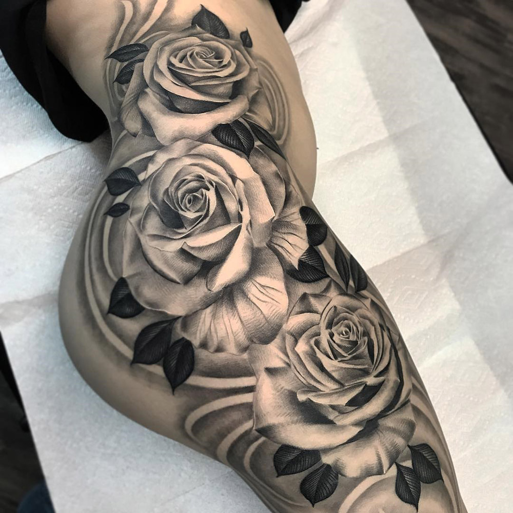 rose tattoo side piece - Google Search | Rose tattoos for women, Side piece  tattoos, Rose tattoo on side