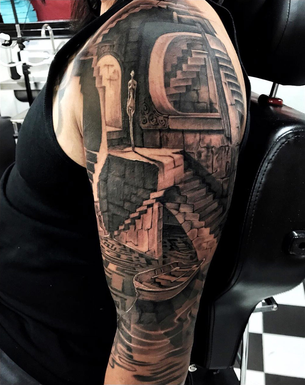 Labyrinth arm tattoo