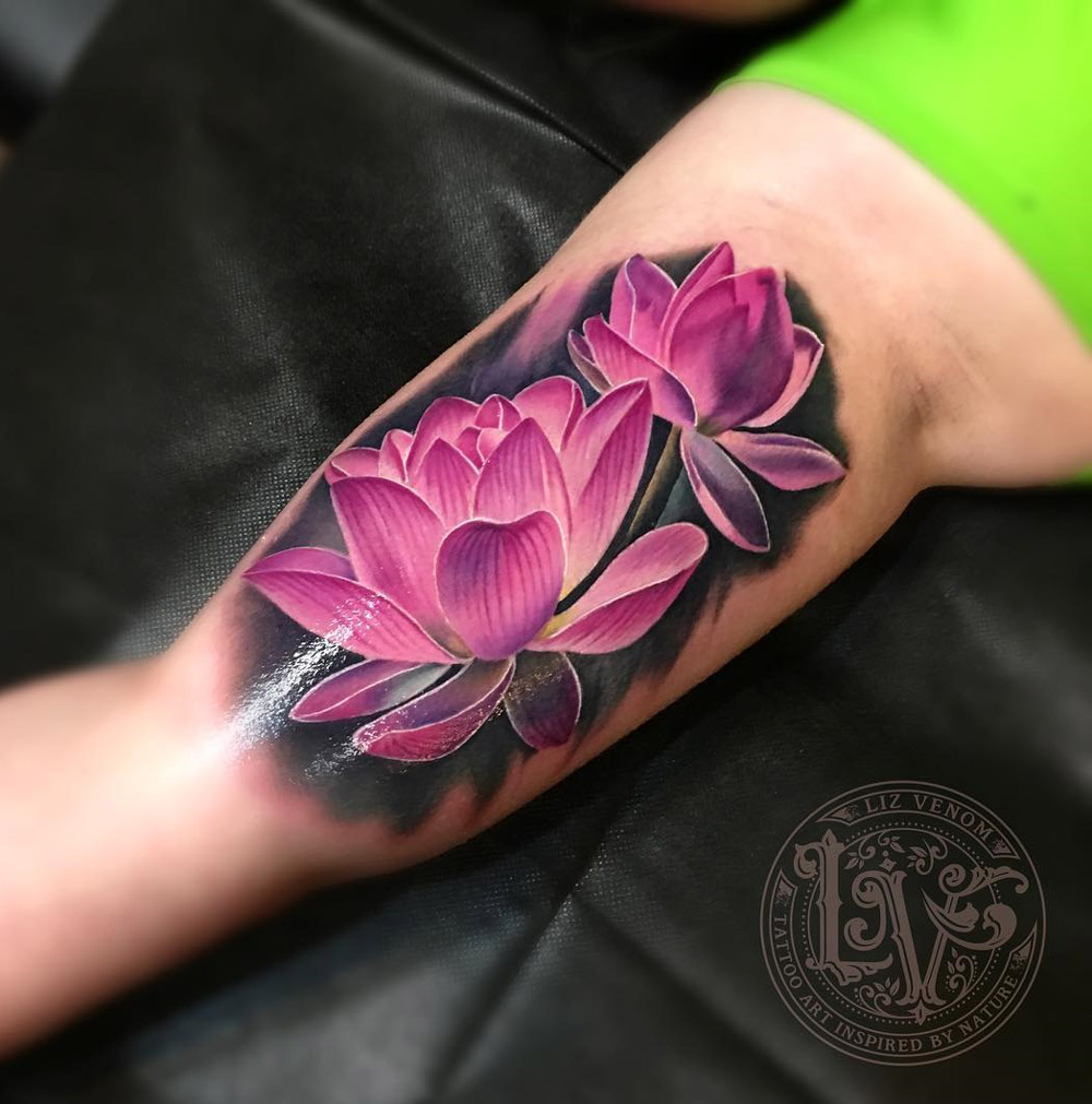 Colorful microrealist lotus flower 