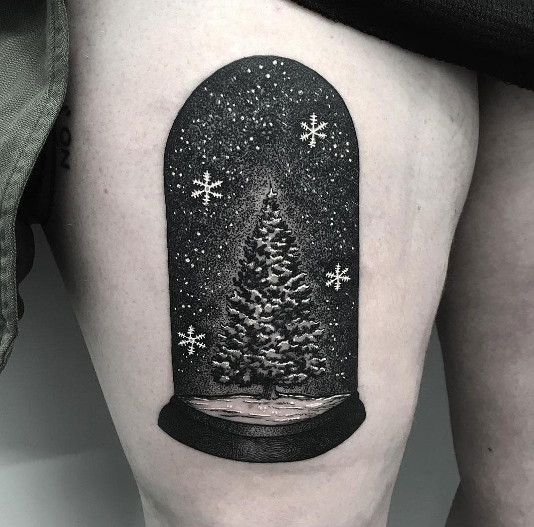 Christmas Snow Globe tattoo