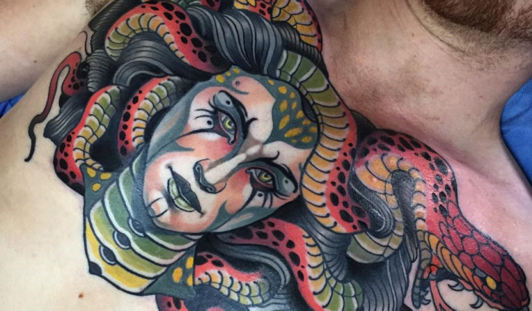 Medusa Full Chest Tattoo