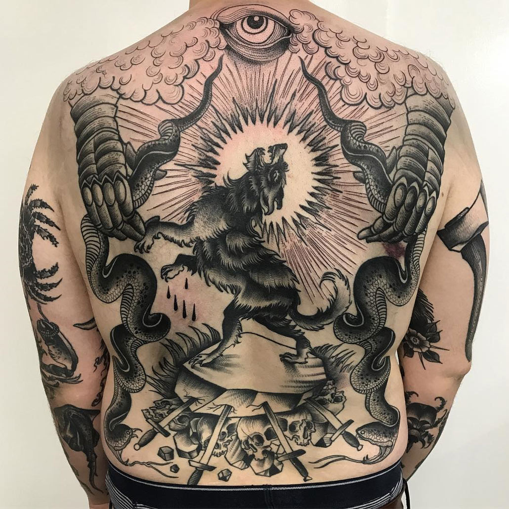 Abstract Back Tattoo