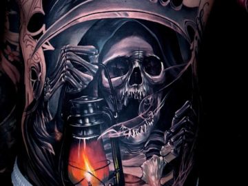 Scary Grim Reaper tattoo