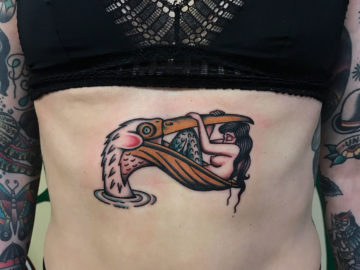 Pelican & Mermaid Tattoo