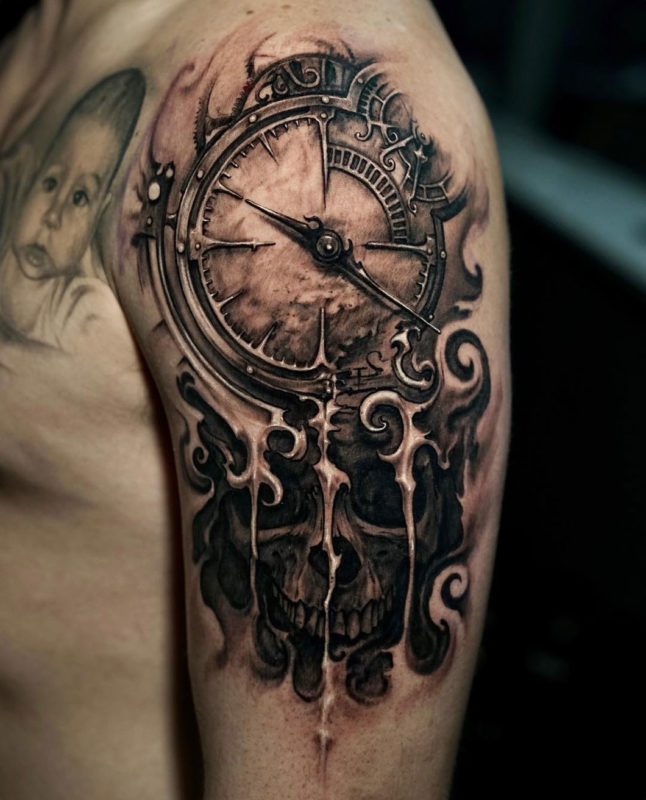Clock & Skull
