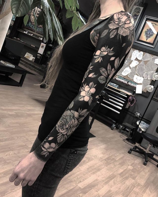 Dark floral sleeve