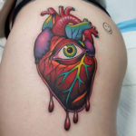 Heart & Eye Hip Tattoo