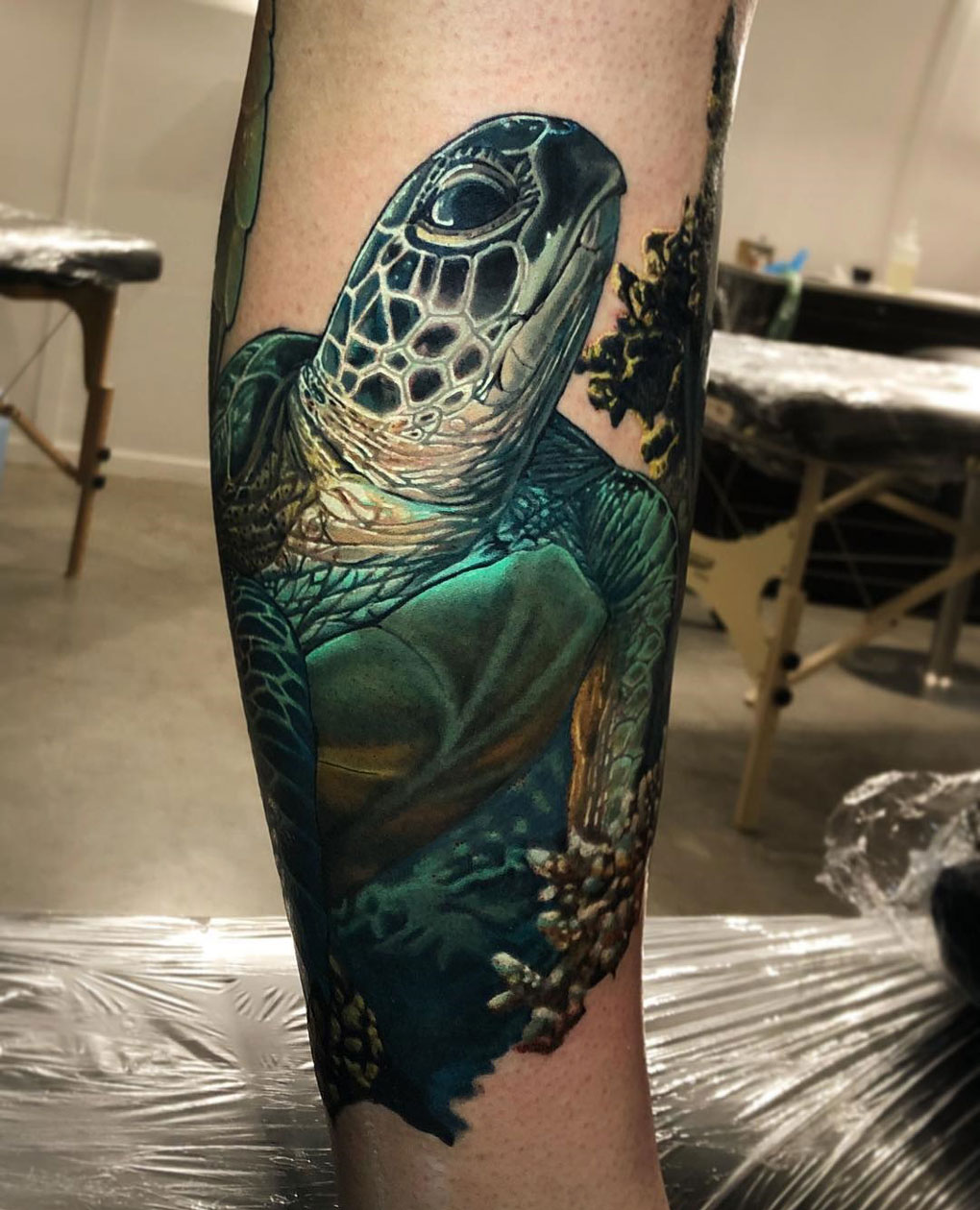 Realism Sea Turtle Tattoo