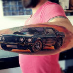 Ford Mustang forearm tattoo