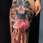 Little Ballerina girl, thigh tattoo