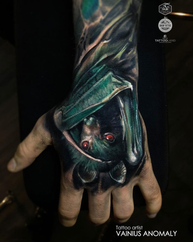 Bat Tattoo on guy's hand