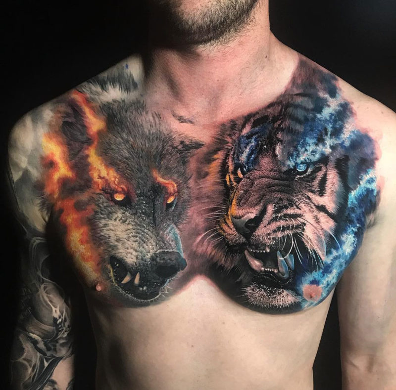 Tiger & Wolf Tattoo
