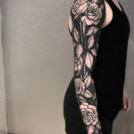 Black Ink Sleeve with Roses