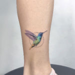 Hummingbird Ankle Tattoo