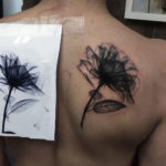 X-Ray Rose back ink