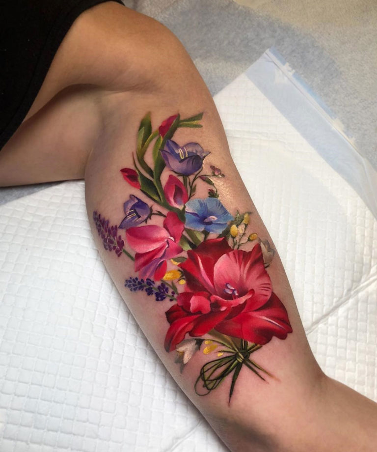 10+ Flower Bouquet Tattoo Ideas