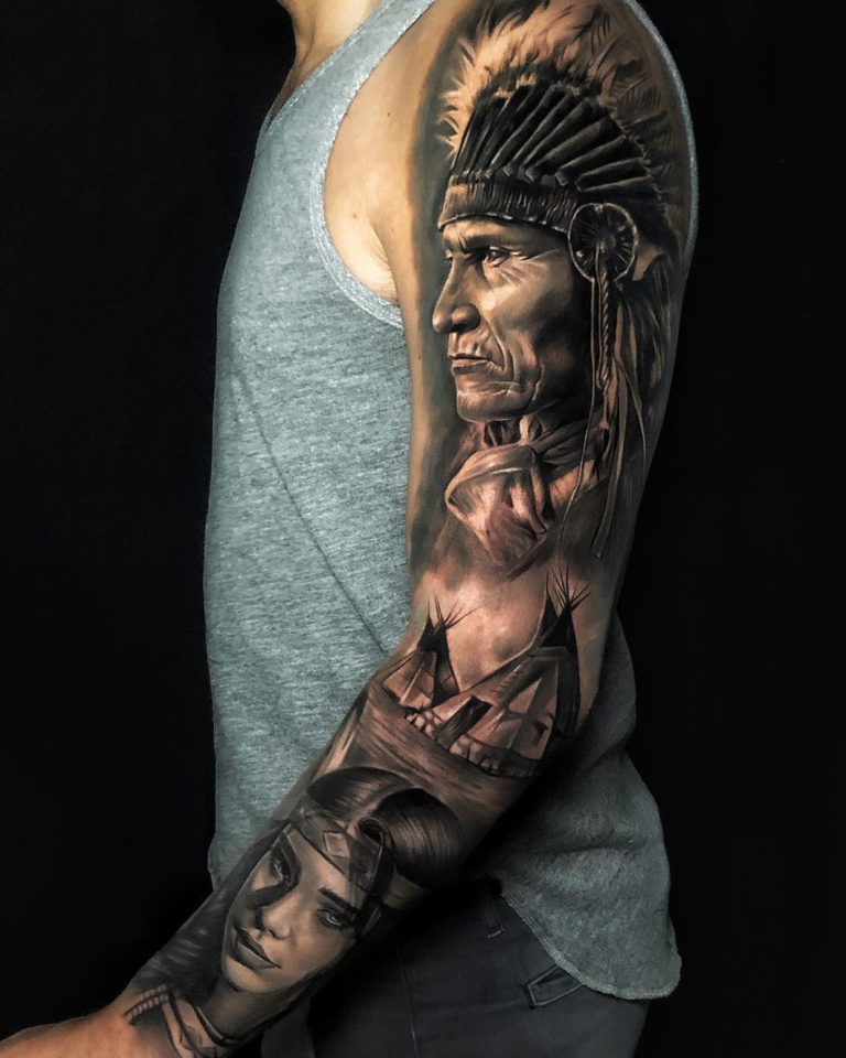Native American sleeve | Best Tattoo Ideas For Men & Women