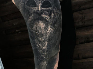 Viking leg tattoo
