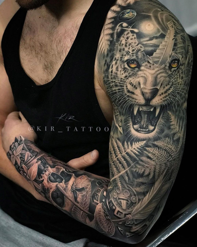 Leopard Tattoo Design Ideas Images | Leopard tattoos, Jaguar tattoo, Tattoo  designs