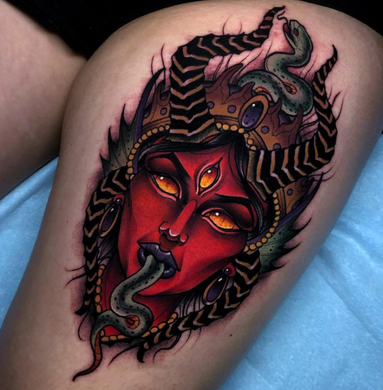 female demon tattoo designs