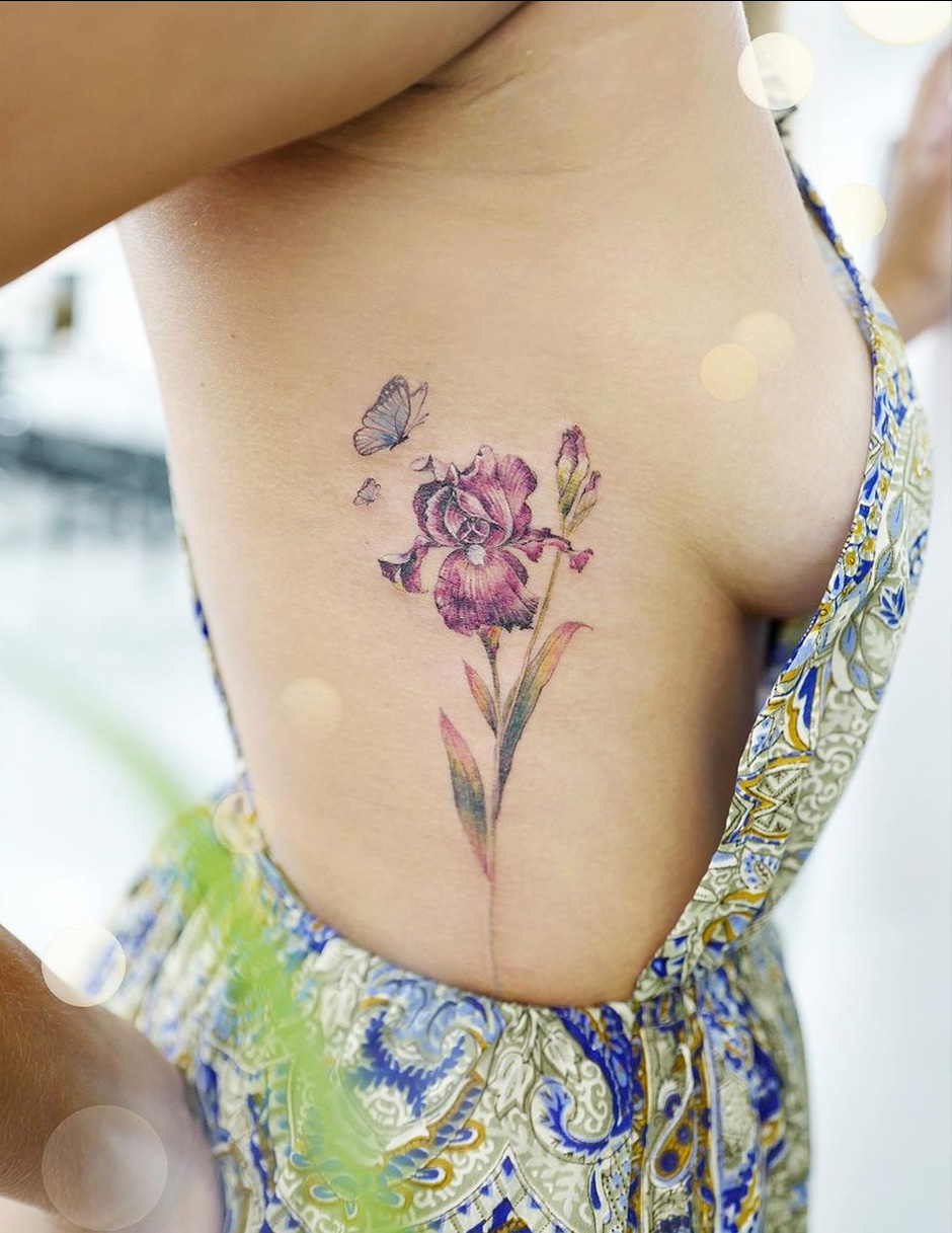 Floral side piece @nahrenink #bodyworkstattoos #tattoos #ink #flower  #butterfly | Instagram