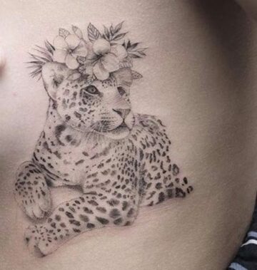 Leopard & Flowers