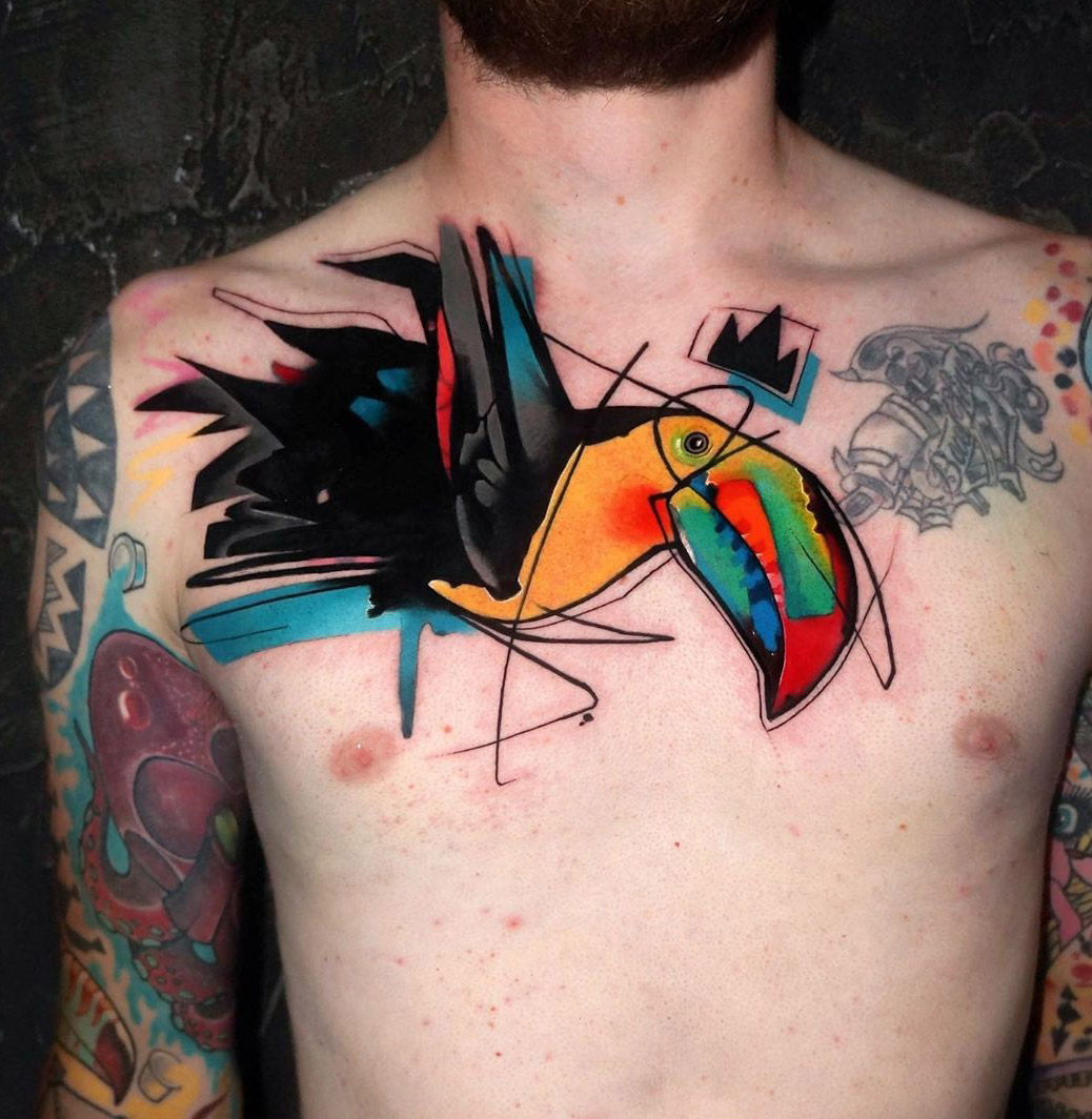 Toucan Chest Tattoo