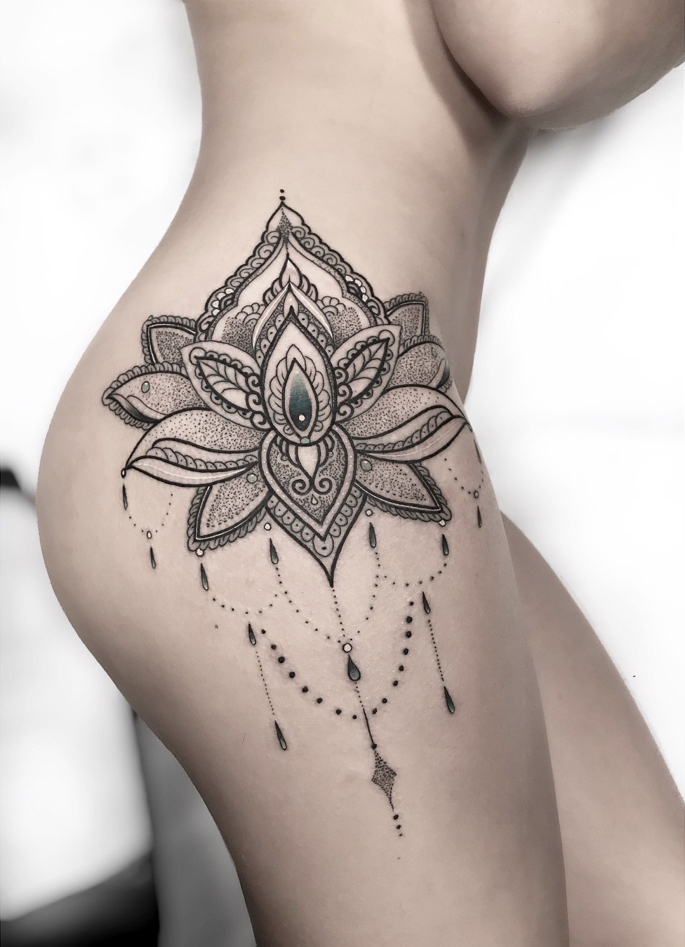 Mandala Hip Tattoo.