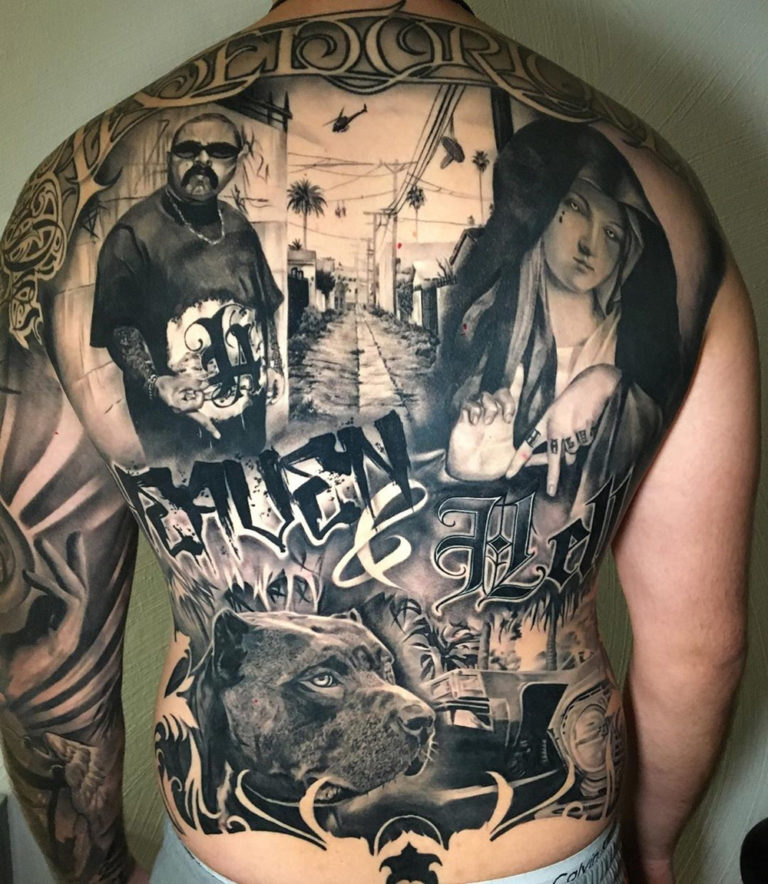Heaven & Hell, Men's Full Back Tattoo