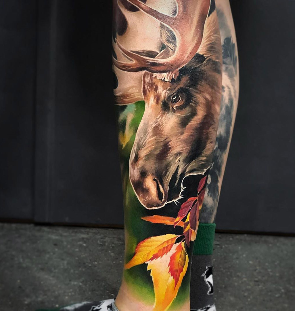 Moose Leg Tattoo