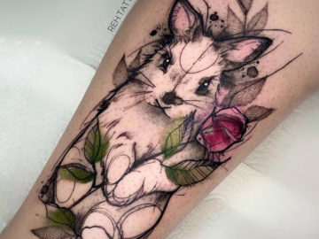 Cute rabbit tattoo