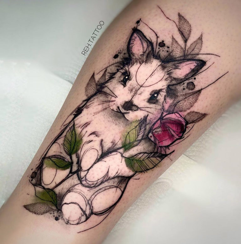 Cute rabbit tattoo