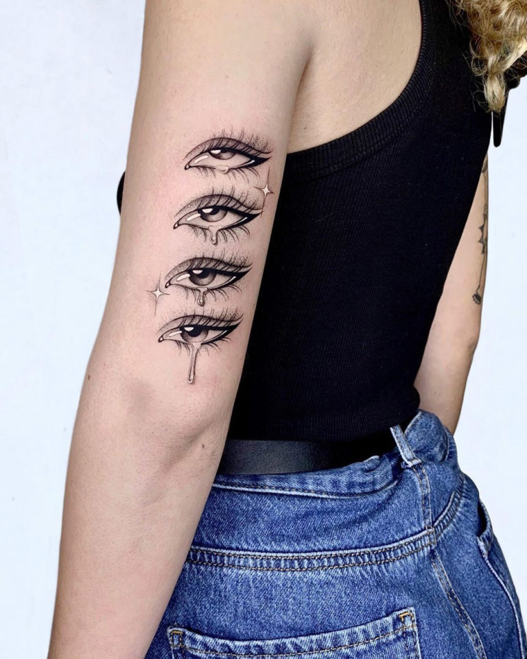 Crying Eyes, girl's arm tattoo