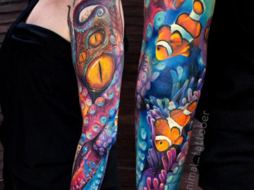 Octopus & Clownfish full sleeve