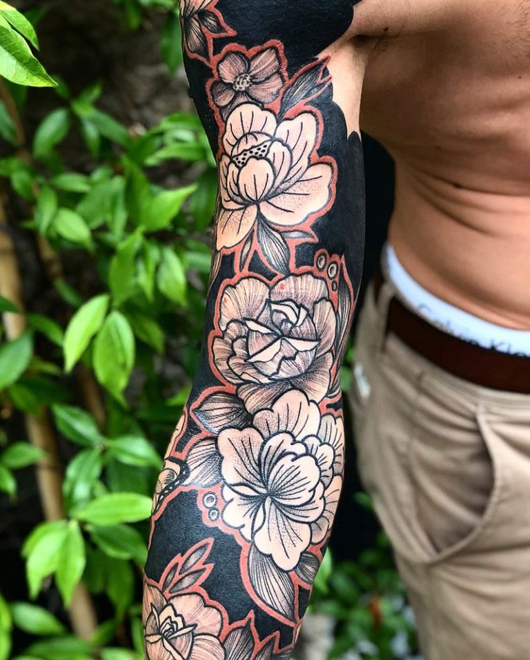 Flowers & Butterflies Sleeve | Best Tattoo Ideas For Men & Women