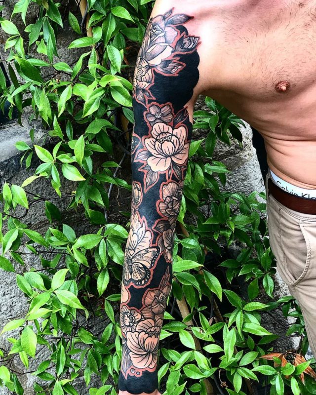 Flowers & Butterflies Sleeve | Best Tattoo Ideas For Men & Women