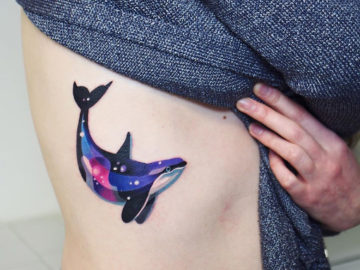 Space Orca Side Tattoo