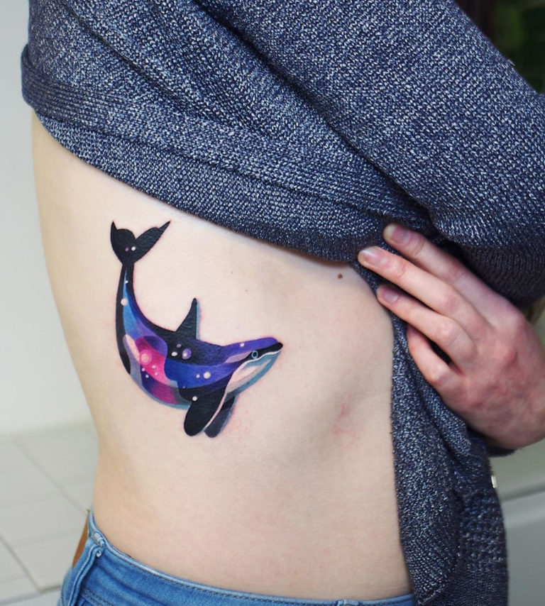 Space Orca Side Tattoo