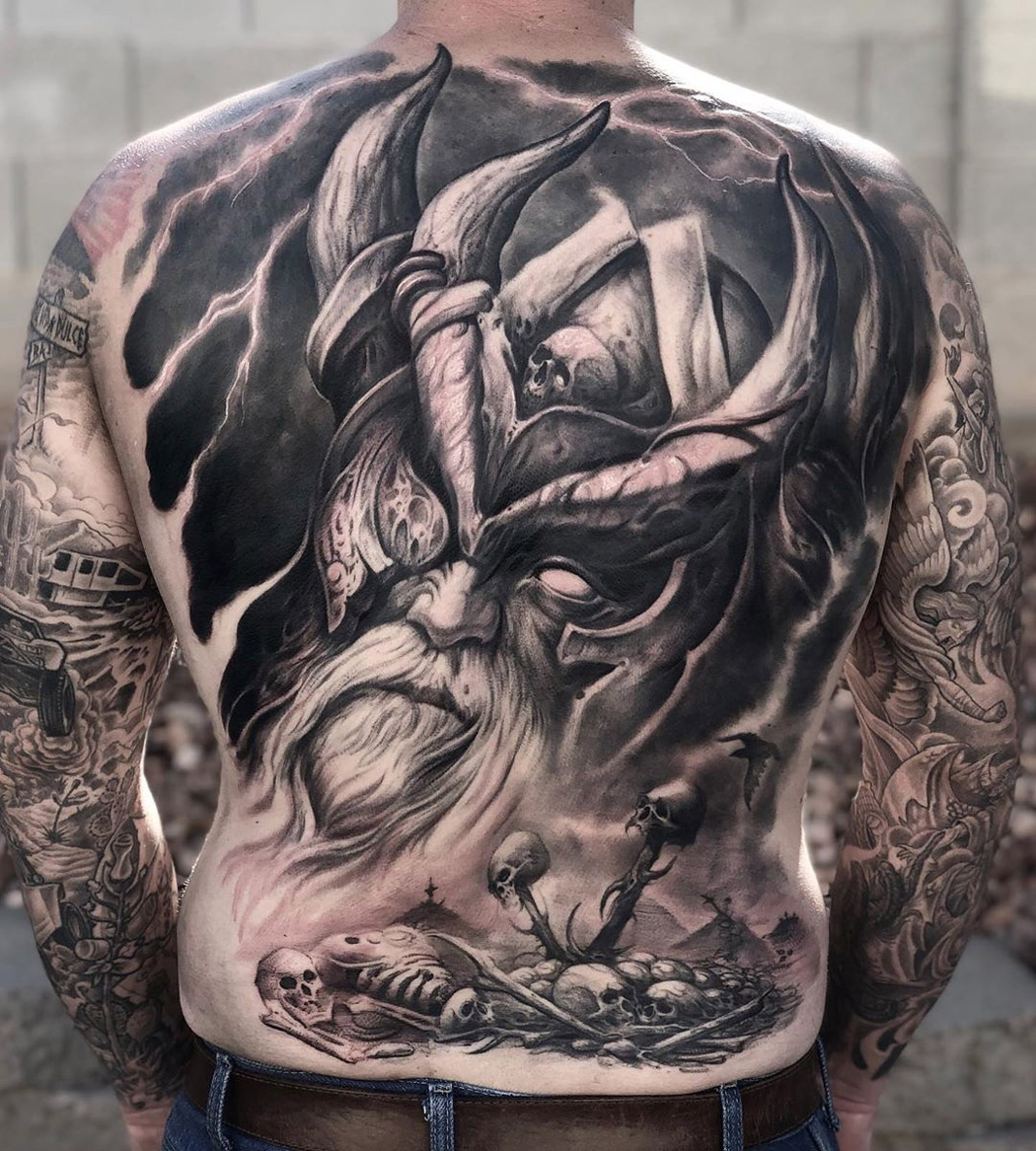 Odin Full Back Tattoo