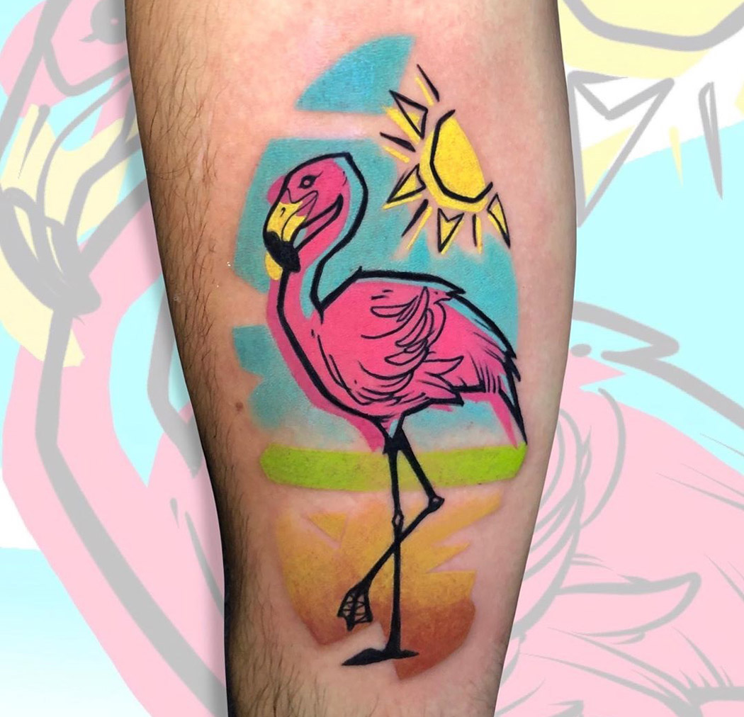 Flamingo Forearm Tattoo