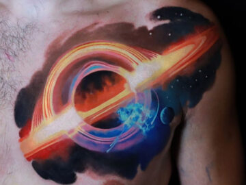 Black Hole Chest Tattoo