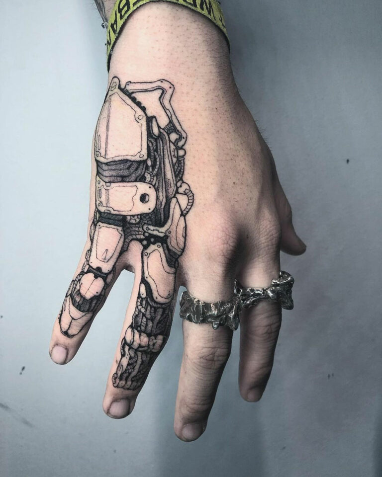 Mechanical Hand Tattoo