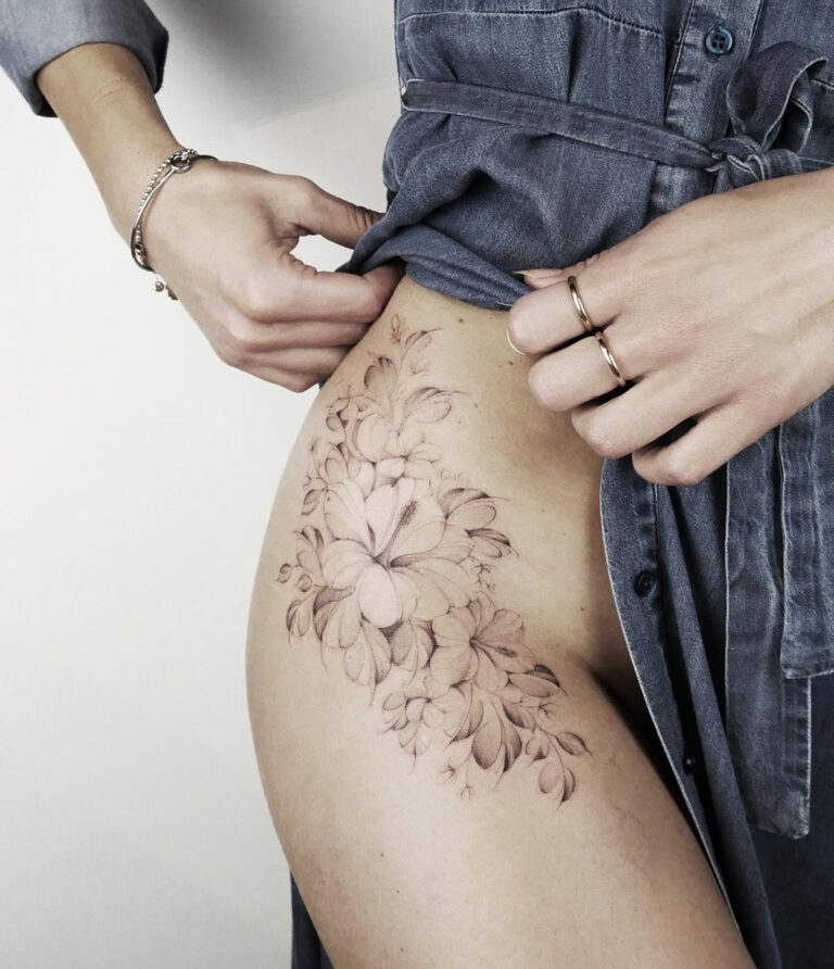 Floral Hip Tattoo | Best Tattoo Ideas For Men & Women