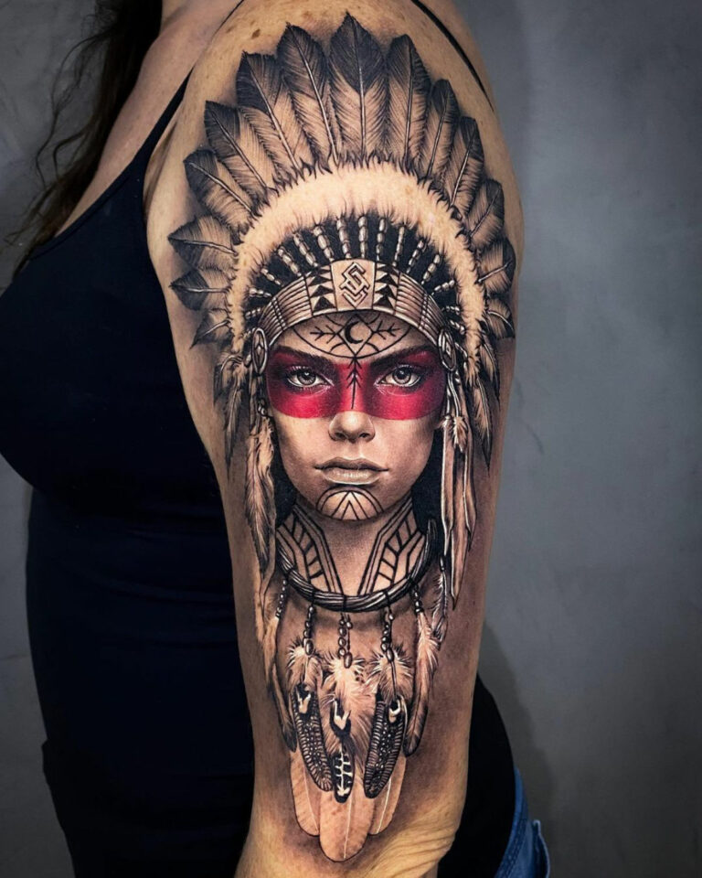 Native American Woman | Best Tattoo Ideas For Men & Women